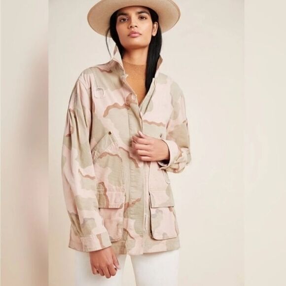 Anthropologie Lida Utility Camo Jacket Oversized Size S - Picture 2 of 10